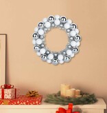 VidaXL Kerstbal Kransen 2 pcs Wit en Zilver 33 x 33 x 7 cm Polystyreen