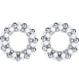 VidaXL Kerstbal Kransen 2 pcs Wit en Zilver 33 x 33 x 7 cm Polystyreen