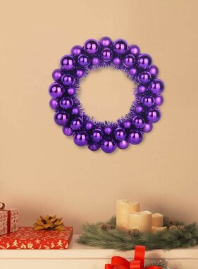 VidaXL Kerstbal Kransen 2 pcs Lila 33 x 33 x 7 cm Polystyreen