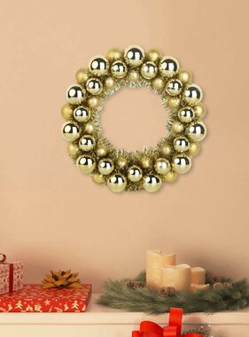 VidaXL Kerstbal Kransen 2 pcs Goud 33 x 33 x 7 cm Polystyreen