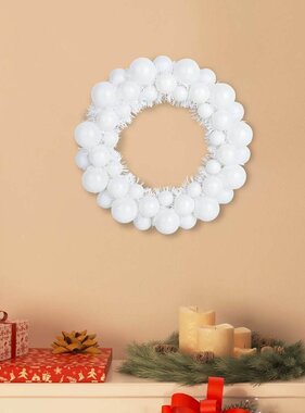 VidaXL Kerstbal Kransen 2 pcs Wit 33 x 33 x 7 cm Polystyreen