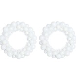 VidaXL Kerstbal Kransen 2 pcs Wit 33 x 33 x 7 cm Polystyreen