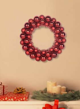 VidaXL Kerstbal Kransen 2 pcs Rood 33 x 33 x 7 cm Polystyreen