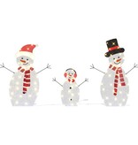 VidaXL Verlichte Sneeuwpop Familie 3 pcs Warmwit Polyester