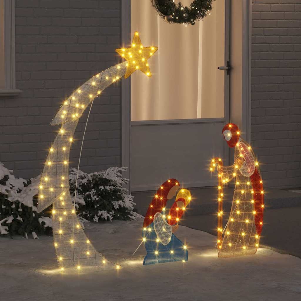 VidaXL Kerststal Scene Warmwit 149 x32 x 127.5 cm Polyester