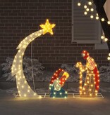 VidaXL Kerststal Scene Warmwit 149 x32 x 127.5 cm Polyester