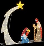 VidaXL Kerststal Scene Warmwit 149 x32 x 127.5 cm Polyester