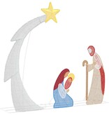 VidaXL Kerststal Scene Warmwit 149 x32 x 127.5 cm Polyester