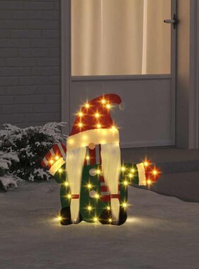 VidaXL Verlichte Gnoom met 60 LED Warmwit 71 x 64 cm Lurexfabric