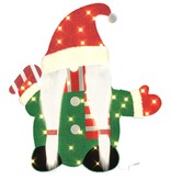 VidaXL Verlichte Gnoom met 60 LED Warmwit 71 x 64 cm Lurexfabric