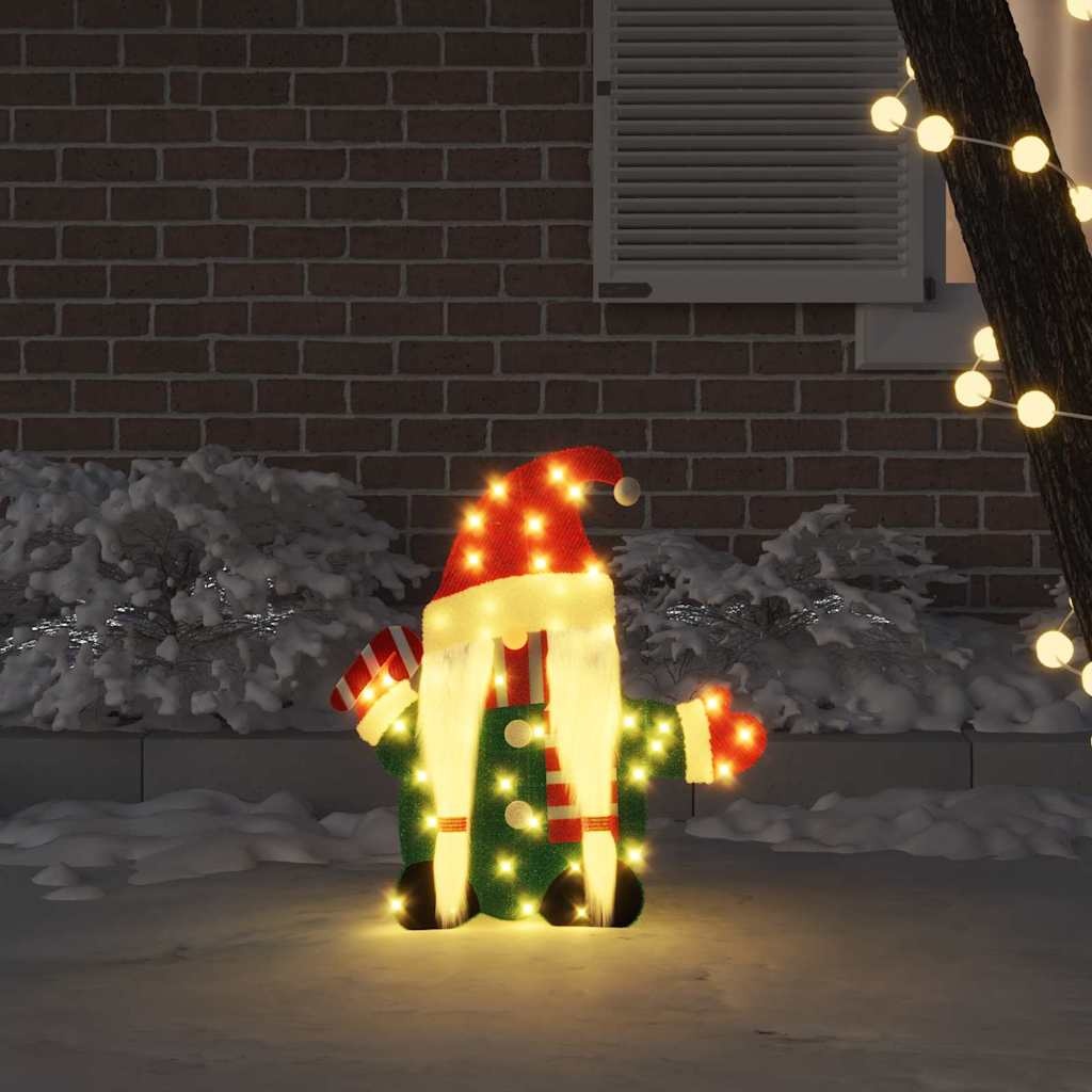 VidaXL Verlichte Gnoom met 60 LED Warmwit 71 x 64 cm Lurexfabric