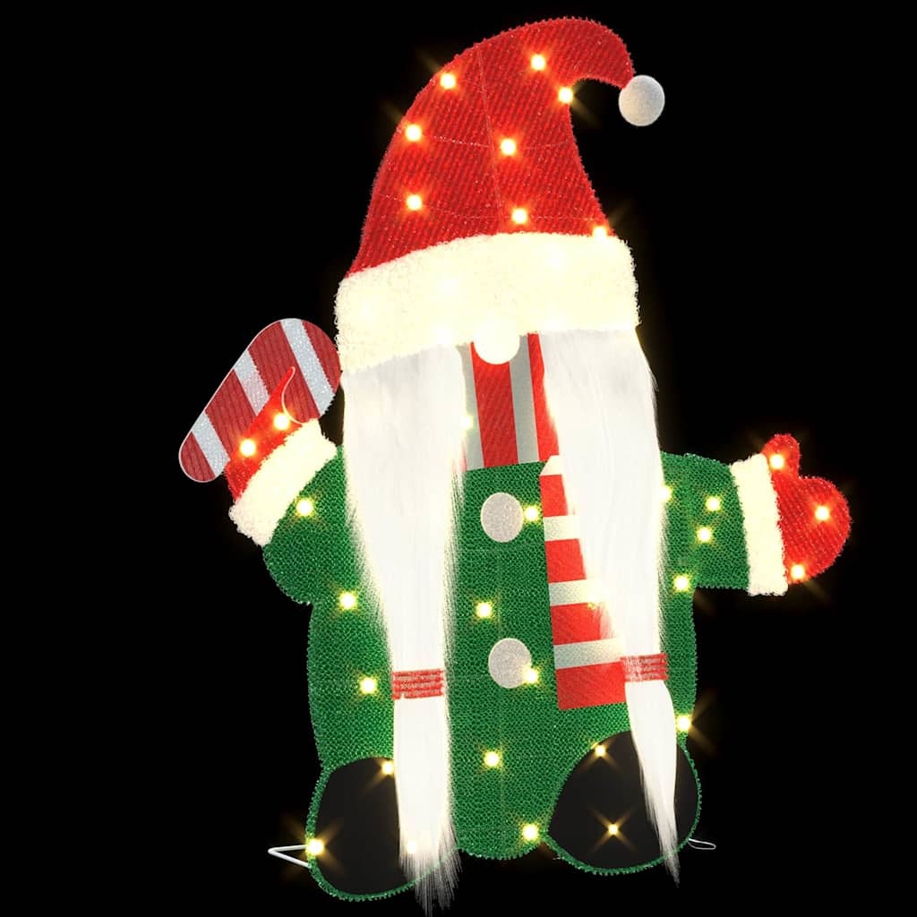 VidaXL Verlichte Gnoom met 60 LED Warmwit 71 x 64 cm Lurexfabric