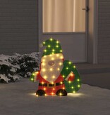 VidaXL Verlichte Kerstman met 60 LED Warmwit 62 x 70 cm Lurexfabric