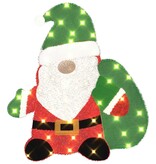 VidaXL Verlichte Kerstman met 60 LED Warmwit 62 x 70 cm Lurexfabric