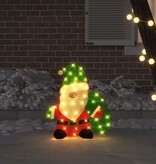 VidaXL Verlichte Kerstman met 60 LED Warmwit 62 x 70 cm Lurexfabric