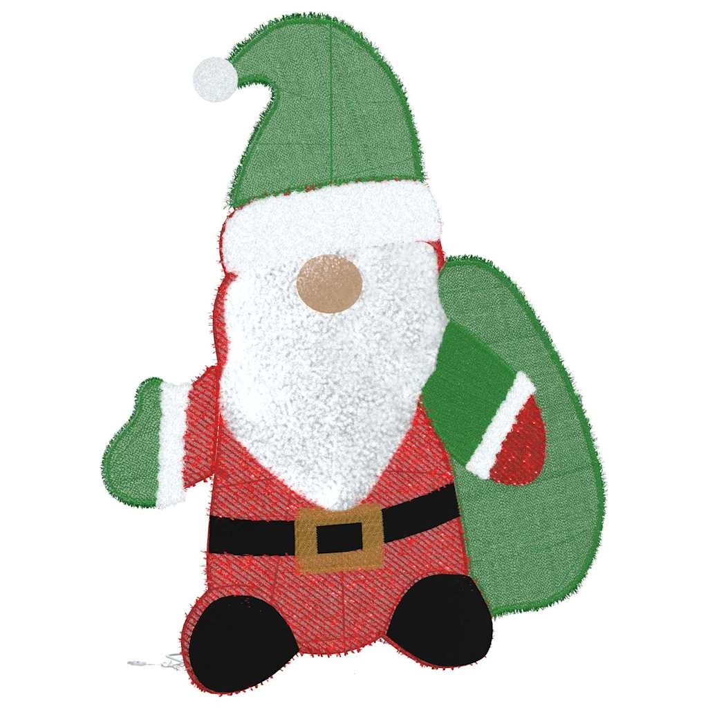 VidaXL Verlichte Kerstman met 60 LED Warmwit 62 x 70 cm Lurexfabric