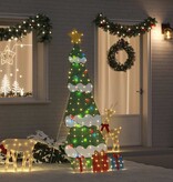 VidaXL Verlichte Kerstboom met 3 Cadeau Dozen 2D Warm Wit 210 cm
