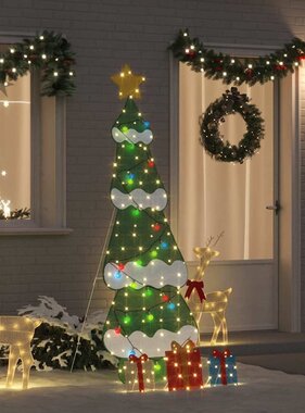 VidaXL Verlichte Kerstboom met 3 Cadeau Dozen 2D Warm Wit 210 cm