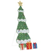 VidaXL Verlichte Kerstboom met 3 Cadeau Dozen 2D Warm Wit 210 cm