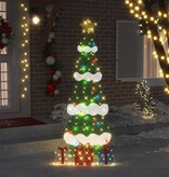 VidaXL Verlichte Kerstboom met 3 Cadeau Dozen 2D Warm Wit 210 cm