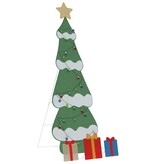 VidaXL Verlichte Kerstboom met 3 Cadeau Dozen 2D Warm Wit 210 cm
