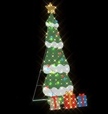 VidaXL Verlichte Kerstboom met 3 Cadeau Dozen 2D Warm Wit 210 cm