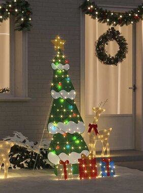 VidaXL Verlichte Kerstboom met 3 Cadeau Dozen 2D Warm Wit 180 cm