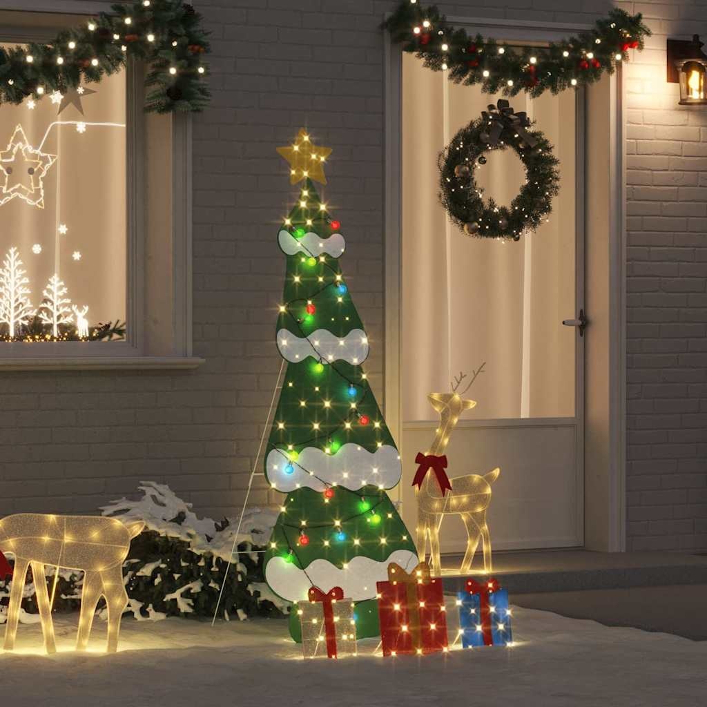 VidaXL Verlichte Kerstboom met 3 Cadeau Dozen 2D Warm Wit 180 cm