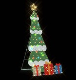 VidaXL Verlichte Kerstboom met 3 Cadeau Dozen 2D Warm Wit 180 cm