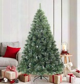 VidaXL Kunst Kerstboom met Geveerde Takken, Sneeuw Bedekt Wit 180 cm