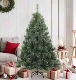 VidaXL Kunst Kerstboom met Geveerde Takken, Sneeuw Bedekt Wit 150 cm