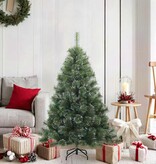 VidaXL Kunst Kerstboom met Geveerde Takken, Sneeuw Bedekt Wit 120 cm