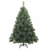 VidaXL Kunst Kerstboom met Geveerde Takken, Sneeuw Bedekt Wit 120 cm