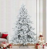 VidaXL Kunst Kerstboom met Geveerde Takken, Sneeuw Bedekt Wit 240 cm