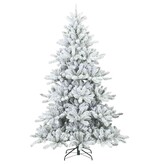 VidaXL Kunst Kerstboom met Geveerde Takken, Sneeuw Bedekt Wit 210 cm