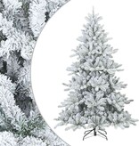 VidaXL Kunst Kerstboom met Geveerde Takken, Sneeuw Bedekt Wit 180 cm