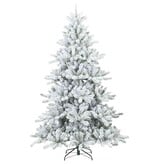 VidaXL Kunst Kerstboom met Geveerde Takken, Sneeuw Bedekt Wit 180 cm