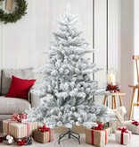 VidaXL Kunst Kerstboom met Geveerde Takken, Sneeuw Bedekt Wit 150 cm