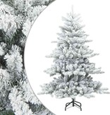 VidaXL Kunst Kerstboom met Geveerde Takken, Sneeuw Bedekt Wit 150 cm