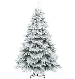 VidaXL Kunst Kerstboom met Geveerde Takken, Sneeuw Bedekt Wit 240 cm