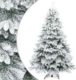VidaXL Kunst Kerstboom met Geveerde Takken, Sneeuw Bedekt Wit 180 cm