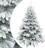 VidaXL Kunst Kerstboom met Geveerde Takken, Sneeuw Bedekt Wit 150 cm