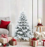 VidaXL Kunst Kerstboom met Geveerde Takken, Sneeuw Bedekt Wit 120 cm