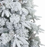 VidaXL Kunst Kerstboom met Geveerde Takken, Sneeuw Bedekt Wit 240 cm
