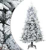 VidaXL Kunst Kerstboom met Geveerde Takken, Sneeuw Bedekt Wit 120 cm