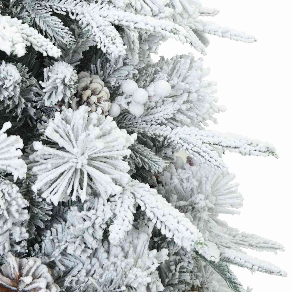 VidaXL Kunst Kerstboom met Geveerde Takken, Sneeuw Bedekt Wit 120 cm