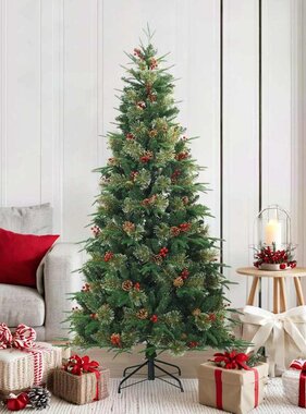 VidaXL Kunstmatige Inklapbare Kerstboom Groen 180 cm PVC, PE en Staal