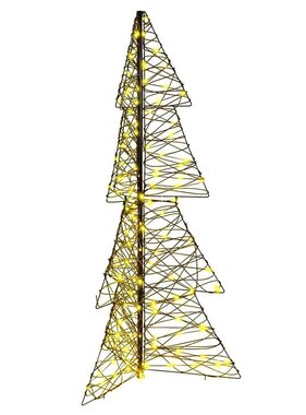 VidaXL Kerstboom met 160 LED Warmwit 150 cm Rattan