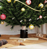 VidaXL Kerstboomstandaard Zwart 50 x 50 x 16 cm Massief grenenhout