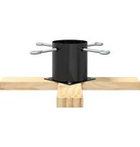 VidaXL Kerstboomstandaard Zwart 50 x 50 x 16 cm Massief grenenhout